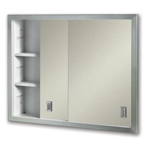 medicine cabinets stainless steel tri-fold|Kinard W H Recessed Frameless Medicine Cabinet .